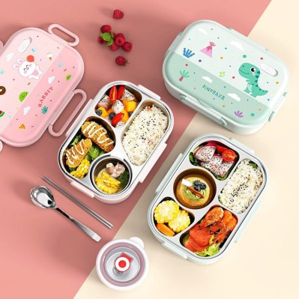 Kotak bekal makan stainless seri kartun, Children stainless lunchbox