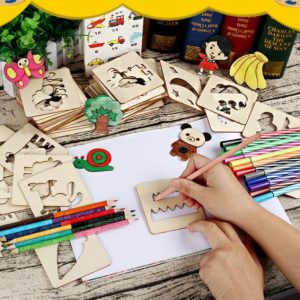 Mainan jiplak bentuk kayu anak, Mainan jiplak gambar anak bahan kayu