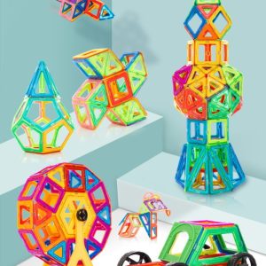 Mainan Magnetic blocks, Mainan kepingan magnet DIY, Balok magnet anak