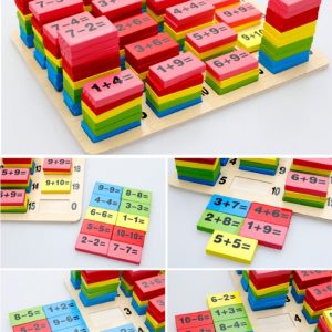 Mainan Matematika Domino, Wooden Educational Toys Mathematics Domino