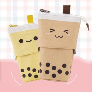Kotak pensil bubble tea, Bubble tea pencil case pen holder 2 in 1