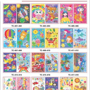 Mainan kerajinan tangan tempel stiker mosaik warna anak, Tempelan DIY