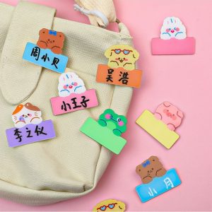 Papan nama pin bros lucu, Klip Papan Nama Akrilik, Acrylic Name Tag