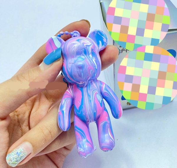 Mainan Fluid Bear DIY Kit, Gantungan mewarnai Graffiti Paint beruang