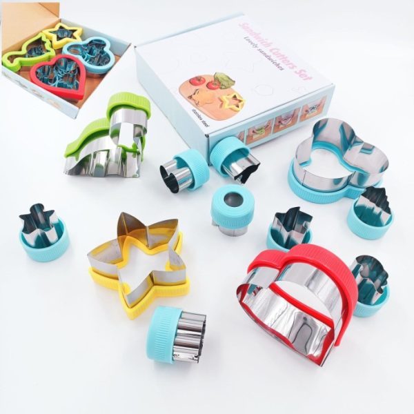 Cetakan Kue Roti Buah bentuk Dino Bear Lucu, Set Sandwich cutter.