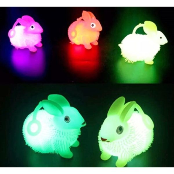 Mainan bola led lempar, bola bulu-bulu led yoyo ubur-ubur, puffy ball - Image 2