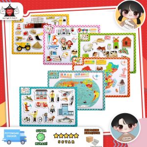Mainan jigsaw puzzle papan tulis magnet, Puzzle magnet kartun anak