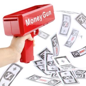 Mainan money gun tembak keluar uang kertas, Mainan pesta ulang tahun
