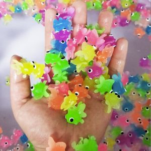 Mainan ikan warna warni karet TPR lembut, Mainan mandi anak