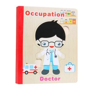 Buku mainan edukasi puzzle, Jigsaw puzzle book wooden toys