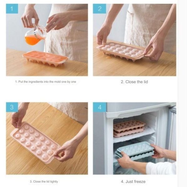 Cetakan jelly bulat, Ice cube jelly puding bulat hati diamond - Image 2