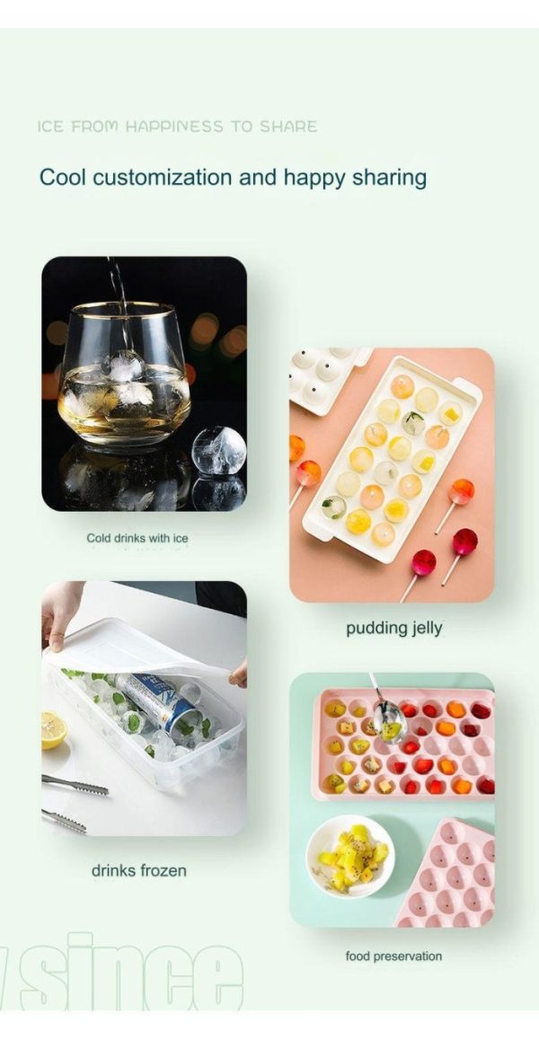 Cetakan jelly bulat, Ice cube jelly puding bulat hati diamond - Image 4