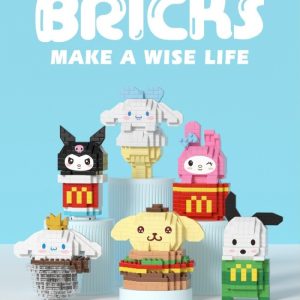 Mainan Mini Bricks Seri Fastfood Kuromi Cinnamoroll Building Block 3D