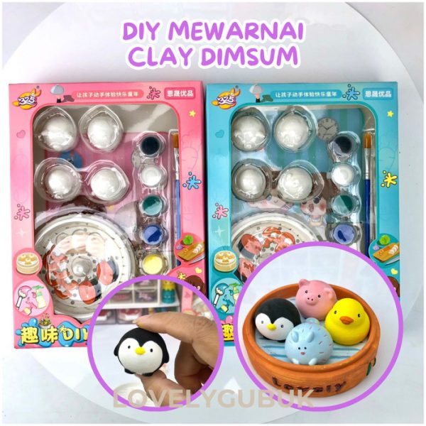 Mainan DIY mewarnai clay dimsum, Mainan art and craft kreatifitas anak