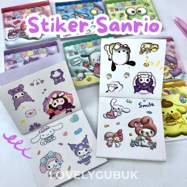 Buku stiker kecil kuromi cinnamoroll, Mini sticker book, Stiker lucu anak