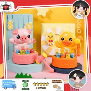 Mainan whack a mole chick piggy, Mainan pukul-pukul tikus tanah