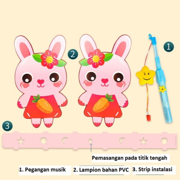 Lantern DIY kartun anak musik, Mainan lampion lampu mooncake festival - Image 2