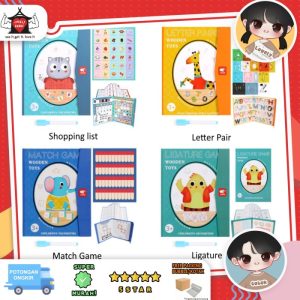 Buku edukasi anak, Buku magnet huruf belajar menulis shopping test IQ