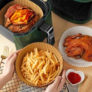 Kertas Alas Air Fryer Bulat dan Persegi, Kertas Alas Air Fryer sekali pakai, Kertas minyak alas Air fryer