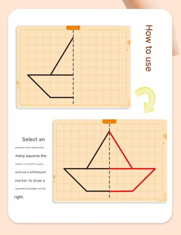 Kartu Gambar Simetri Latihan Kreativitas & Logika Anak, Symmetrical Art drawing - Image 4