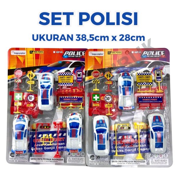 Mainan Mobil Polisi atau Truk Konstruksi lengkap Dengan Rambu Car Truck KGP55 KGP69 KGP68 - Image 2