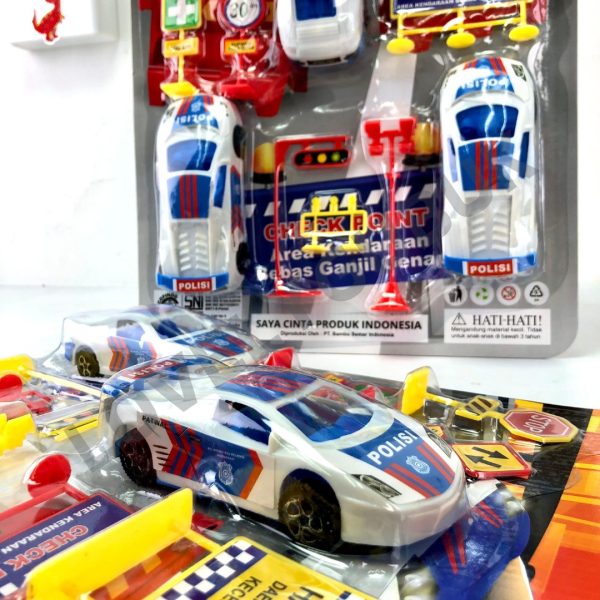 Mainan Mobil Polisi atau Truk Konstruksi lengkap Dengan Rambu Car Truck KGP55 KGP69 KGP68 - Image 5