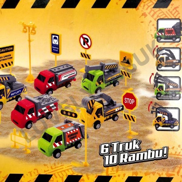 Mainan Mobil Polisi atau Truk Konstruksi lengkap Dengan Rambu Car Truck KGP55 KGP69 KGP68 - Image 6