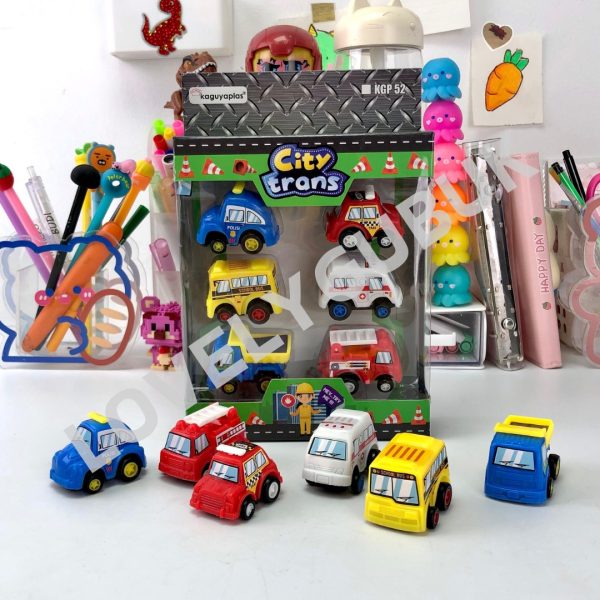 Mainan Super Fast Truck City Trans Mini Car Sonic Racer Pullback Semua Box PVC KGP50 KGP52 KGP53 - Image 4
