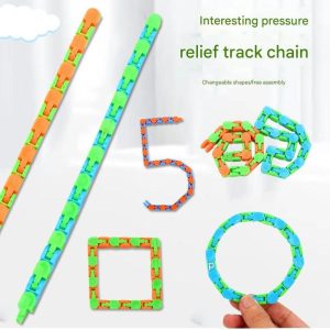 Mainan Rantai Fleksibel Anti Stres Relief Track, Puzzle Fidget Toy Edukatif