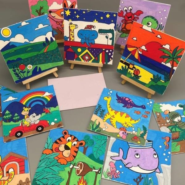 Set Melukis untuk Anak - anak dengan canvas mini. Paket Melukis Anak dengan Canvas, Mini Painting Set - Image 2