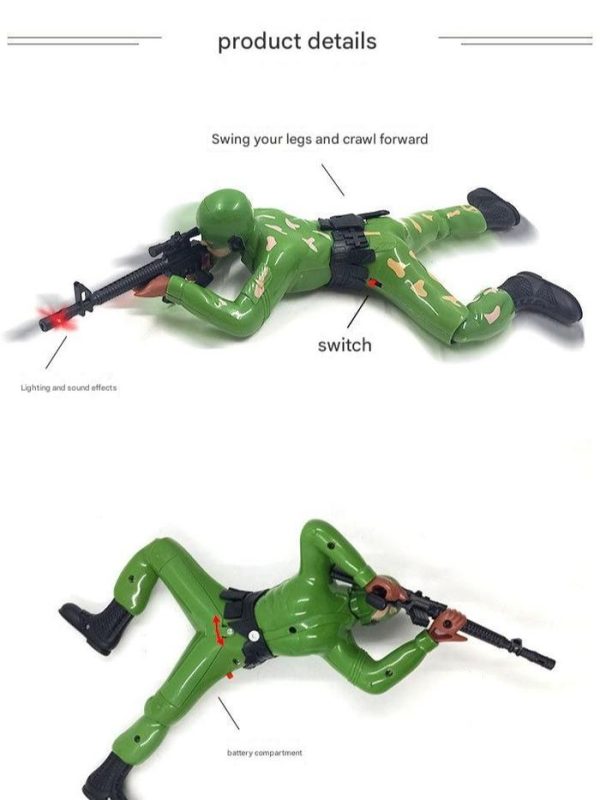 Mainan Action Figure Tentara Merangkak Camouflage Dengan Efek Suara - Image 3