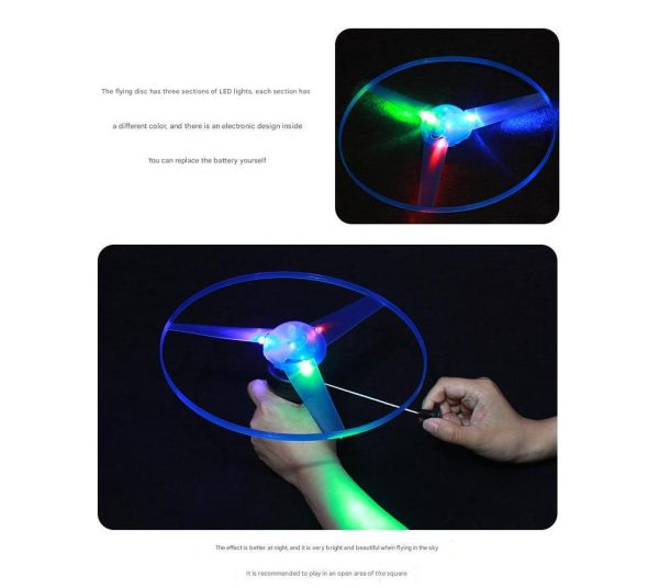 Mainan Piring Terbang UFO Tarik Tali Lampu Menyala - Image 3