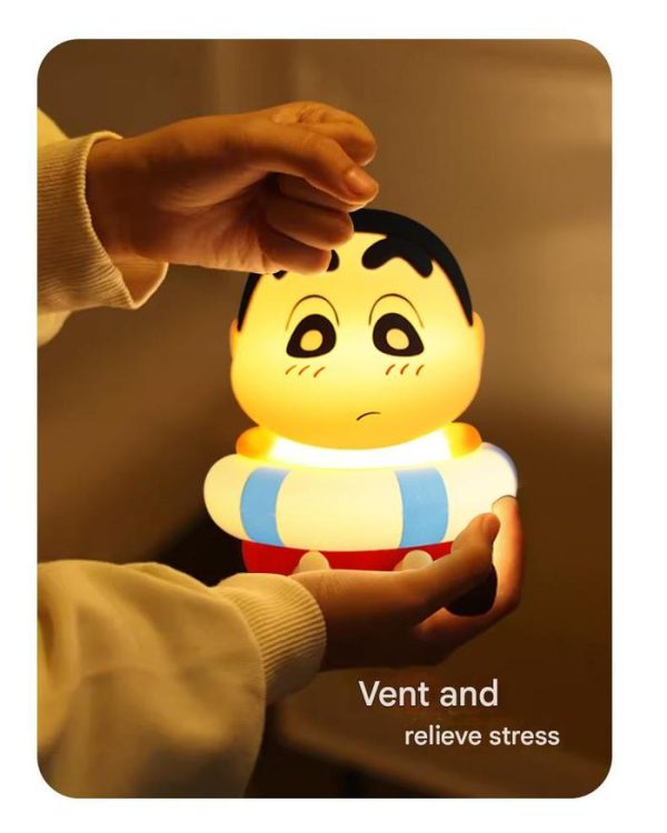 Lampu Tidur Silikon LED Karakter Imut Bisa Tap Crayon Shinchan & nailong - Image 3