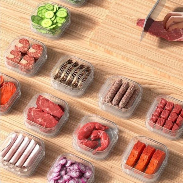 Kotak Penyimpanan Bahan Makanan di dalam Kulkas atau Freezer, Kotak Penyimpanan Makanan Beku - Food Grade, Bisa Ditumpuk & Microwaveable - Image 2