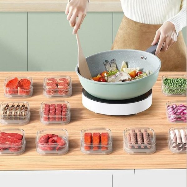 Kotak Penyimpanan Bahan Makanan di dalam Kulkas atau Freezer, Kotak Penyimpanan Makanan Beku - Food Grade, Bisa Ditumpuk & Microwaveable - Image 3