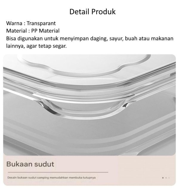 Kotak Penyimpanan Bahan Makanan di dalam Kulkas atau Freezer, Kotak Penyimpanan Makanan Beku - Food Grade, Bisa Ditumpuk & Microwaveable - Image 5