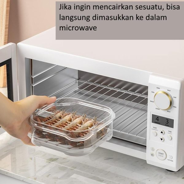 Kotak Penyimpanan Bahan Makanan di dalam Kulkas atau Freezer, Kotak Penyimpanan Makanan Beku - Food Grade, Bisa Ditumpuk & Microwaveable - Image 6